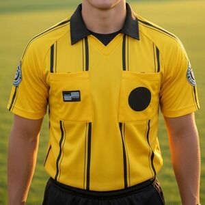 Official Sports US Soccer Federation Referee Jersey Yellow Black Striped Kids